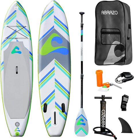 Inflatable Stand Up Paddle Board for Adults - Durable, Thick and Slip Resistant Paddle Board with SUP Accessories: Paddle, Patch Repair Kit, Hand Pump, SUP Leash, and SUP Backpack in Saudi Arabia