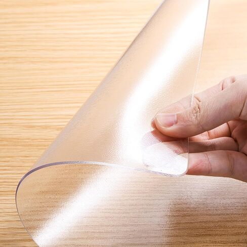 Peohud غطاء طاولة شفاف مقاس 48 × 24 بوصة، غطاء طاولة بلاستيكي سميك بسمك 1.5 مم، حصيرة حماية مستطيلة الشكل من الفينيل لطاولة الطعام، المكتب، خزانة الملابس، مقاومة للماء والزيت in Kuwait