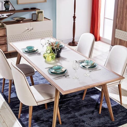 Peohud غطاء طاولة شفاف مقاس 48 × 24 بوصة، غطاء طاولة بلاستيكي سميك بسمك 1.5 مم، حصيرة حماية مستطيلة الشكل من الفينيل لطاولة الطعام، المكتب، خزانة الملابس، مقاومة للماء والزيت in Kuwait