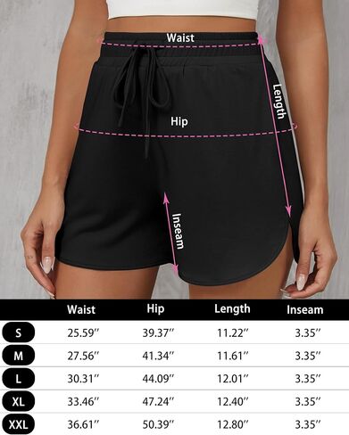 Neer 3Pcs Women's High Waisted Running Shorts with Pocket 2024 Athletic Shorts Knitted Drawstring Sweat Shorts in Saudi Arabia