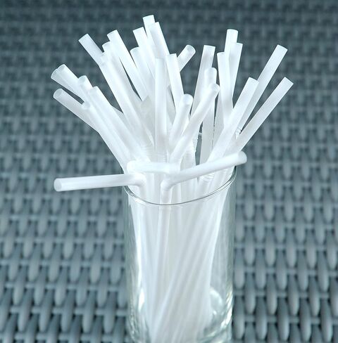 Bulk Pack of 380 Flexible Plastic Drinking Straws - White, Individually Wrapped, Food-Safe BPA Free, 7.75 Inches Long (1 Box) in Saudi Arabia