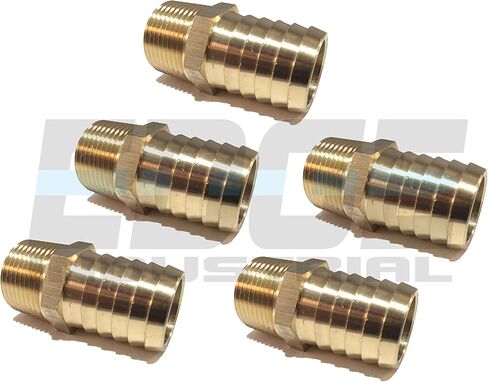 1" Hose ID to 3/4" Male NPT MNPT Straight Brass Fitting Fuel / AIR / Water / Oil / Gas / WOG (Qty 1) in Saudi Arabia