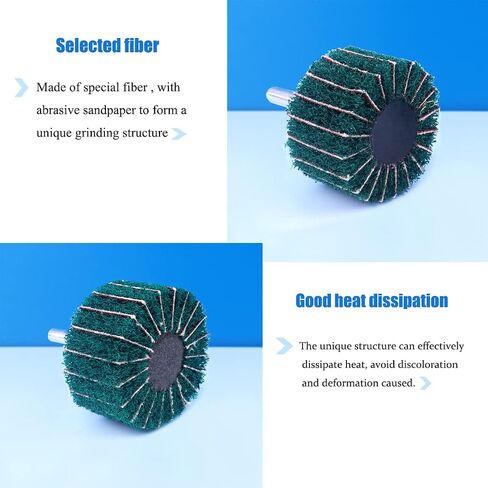 Abrasive Flap Wheel,1/4 Inch Shank Non Woven Mounted Interleaf Rotary Flap Wheels for Sanding and Finishing,120Grit - 5pcs in Saudi Arabia