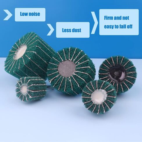 Abrasive Flap Wheel,1/4 Inch Shank Non Woven Mounted Interleaf Rotary Flap Wheels for Sanding and Finishing,120Grit - 5pcs in Saudi Arabia