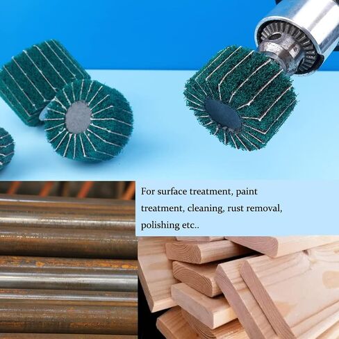 Abrasive Flap Wheel,1/4 Inch Shank Non Woven Mounted Interleaf Rotary Flap Wheels for Sanding and Finishing,120Grit - 5pcs in Saudi Arabia