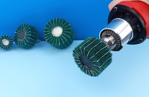 Abrasive Flap Wheel,1/4 Inch Shank Non Woven Mounted Interleaf Rotary Flap Wheels for Sanding and Finishing,120Grit - 5pcs in Saudi Arabia