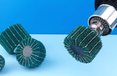 Abrasive Flap Wheel,1/4 Inch Shank Non Woven Mounted Interleaf Rotary Flap Wheels for Sanding and Finishing,120Grit - 5pcs in Saudi Arabia