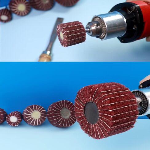 عجلة رفرف كاشطة، عجلات دوارة مثبتة على ساق 1/4 بوصة غير منسوجة للصنفرة واللمسة النهائية، 120 حبيبة - 5 قطع in Kuwait