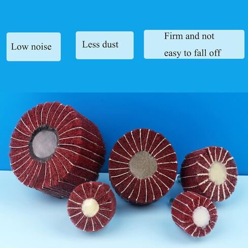عجلة رفرف كاشطة، عجلات دوارة مثبتة على ساق 1/4 بوصة غير منسوجة للصنفرة واللمسة النهائية، 120 حبيبة - 5 قطع in Kuwait