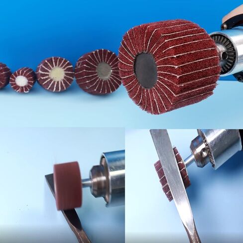 عجلة رفرف كاشطة، عجلات دوارة مثبتة على ساق 1/4 بوصة غير منسوجة للصنفرة واللمسة النهائية، 120 حبيبة - 5 قطع in Kuwait