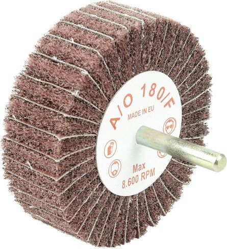 Weiler 54502 2" x 1" Non-Woven Stem-Mounted Interleaf Flap Wheel, 320AO, 1/4" Stem (Pack of 10) in Saudi Arabia