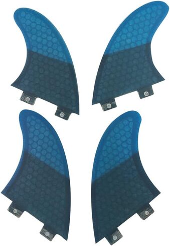 زعانف لوح التزلج UPSURF (4 زعانف) K2.1 زعانف ذات علامات تبويب مزدوجة زعانف رباعية مصنوعة من الألياف الزجاجية على شكل قرص العسل مع مفتاح واحد و8 براغي in Saudi Arabia