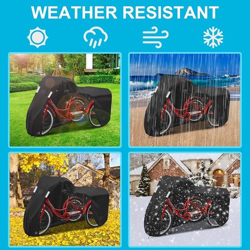 Trike Cover, 3-Wheel Bike Cover, 600D Oxford cloth waterproof Bike Covers, UV resistant Bicycle Cover, tear resistant Adult Tricycle Cover, with storage bag, black, 75*30*44 in in Saudi Arabia