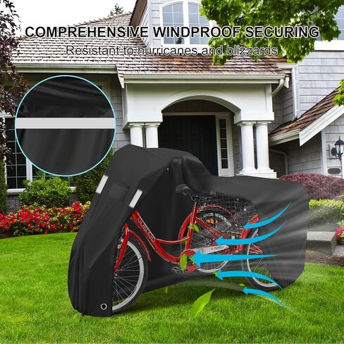 Trike Cover, 3-Wheel Bike Cover, 600D Oxford cloth waterproof Bike Covers, UV resistant Bicycle Cover, tear resistant Adult Tricycle Cover, with storage bag, black, 75*30*44 in in Saudi Arabia