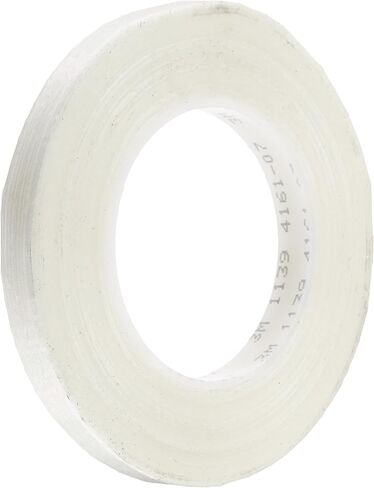 TapeCase 1139 0.25" x 60yd (PK-2) Clear Polyester Film/Glass Filament 3M Reinforced Electrical Tape 1139, 311 degrees F Performance Temperature, 0.0065" Thickness, 60 yd Length, 0.25" Width (Pack of 2) in Saudi Arabia