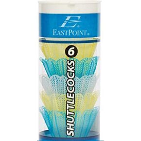 Eastpoint Set of Six White Yellow Blue ShuttleCocks for Badminton Shuttle Cocks