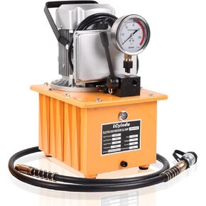 Hydraulic Electric Pump 8.4Quart 2.1Gallon Single Acting Manual Valve 8L Hydraulic Power Pack Cylinder Electric Portable Pump for Single Acting Cylinders, ZCB-700A