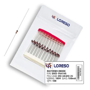 LORESO 1N4148 Diode, Pack of 100 – Switching Diodes Axial 4148 1N4148 100V 150mA DO-34 150 mA 100 Volt