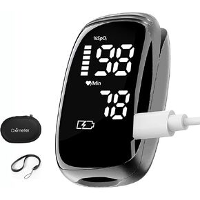 Pulse Oximeter, Blood Oxygen Meter, Fingertip Pulse Oximeter, Rechargeable Pulse Oximeter, Accurate Rapid Blood Oximeter SpO2 Reading Outdoor Sports Wide Use （black）