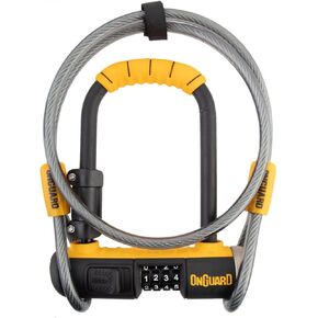 Onguard Bulldog Mini Combo Lock w/ 4' X10mm Cable - yellow, one size