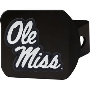 غطاء ربط معدني أسود من جامعة ميسيسيبي (Ole Miss) من FANMATS، 8.89 سم × 10.16 سم