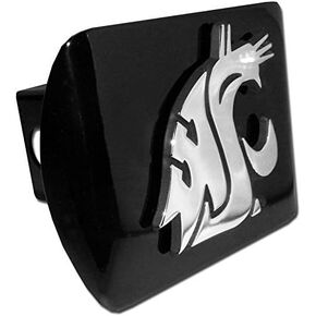 Elektroplate Washington State Cougars WSU Black Metal NCAA Trailer Hitch Cover Fits 2 Inch Auto Car Truck Receiver