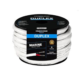 6 Gauge 2 Conductor Marine Wire - 30 ft Duplex Flat Marine Grade Wire Tinned Copper Oxygen-Free Insulated - 6/2 AWG UL 1426 Standard PVC Wire for Boat, Automotive, Speakers, Camper & Trailers