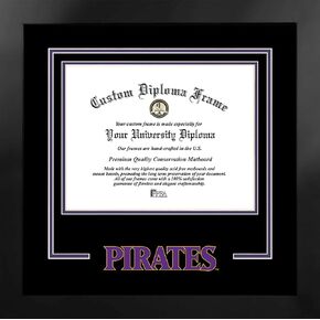 Campus Images NCAA East Carolina Pirates Unisex Spirit Diploma Manhattan Black Frame with Bonus Lithograph, Black, One Size