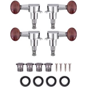 Ukulele Tuning Pegs Bass Ukulele Tuning Pegs 2L2R Ukulele String Tuning Pegs Locking Tuners Zinc Alloy Machine Heads Silver Red by RiToEasysports Ukulele Tuning Keys Ukulele Tuning Pegs