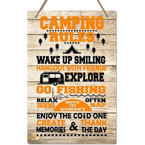 علامات التخييم flyab، 8 "× 12" علامة قواعد التخييم، علامة ديكور العربة ريفي للتخييم rv السفر المقطورات الجدار نافذة الملحقات مضحك علامة التخييم لصيف عيد الميلاد in Kuwait