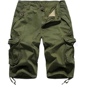 FOURSTEEDS Women's Casual Fitted Multi-Pockets Camouflage Twill Bermuda Cargo Shorts Army Green US 00