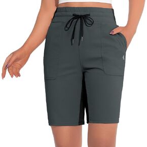 Little Donkey Andy Women's Quick Dry Hiking Bermuda Shorts, Stretch Golf Shorts, Elastic Waist with Drawstring