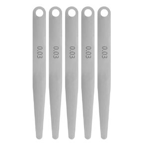 5pcs Feeler Gauge 0.03mm Thickness Gauge 65MN Steel Metric Gap Measuring Tool, Single Blade