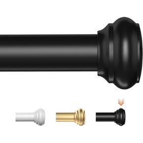 AUGOSTA Curtain Rods for Windows 28 to 48, 1 Inch Adjustable Heavy Duty Matt Black Curtain Rod, 30"-60"
