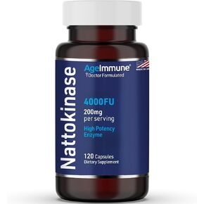 Nattokinase Supplement 200mg - 4000 FU Servings- 120 Capsules for Cardiovascular and Circulatory Support- Made in The USA without Magnesium Stearate