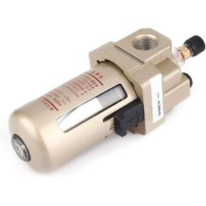 Fdit Lightweight 3/8" AL3000-03 Die-Casting Air Compressor Filter, Air Drain Filter, for Home Use Oil Water Regulator Tool Water Trap Separator
