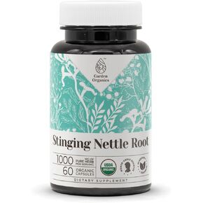 Stinging Nettle Root USDA Organic 120 Capsules | Digestive System, Natural Supplement | Certified Organic Vegetarian Capsules and Organic Stinging Nettle (Urtica Dioica) Dried Root (120 Capsules)