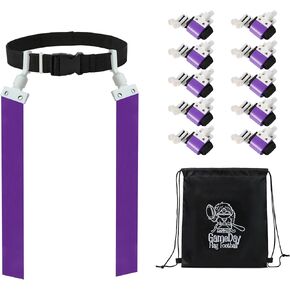 Gameday- Flag Football Set-Complete (10 Player) Flag Belts and Flags Set, (4 Pcs) Agility Cones w/Carry bag