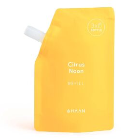 HAAN Hydrating Hand Sanitizer with Aloe Vera, Travel Size + Refill Bag | Cleanses Your Hands - Citrust Noon Scent, Travel Size (1.01 fl. oz.) + Refill Bag (3.4 fl.oz.)