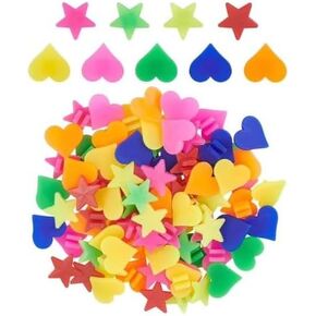 128 Pieces Colorful Bike Wheel Spokes Beads Colourful Pentagram Heart Plastic Clip Beads Bicycle Wheel Decoration Bicycle Spokes Accessories，Spokes and Parts，Bike Spoke Decorations
