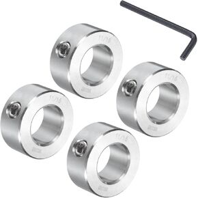 مجموعة 4 قطع من uxcell طوق عمود لولبي 11/16 بوصة، 304 أطواق عمود من الفولاذ المقاوم للصدأ، 1 بوصة OD، سمك 7/16 بوصة، مشبك طوق المحور مع مفتاح ربط سداسي in Kuwait