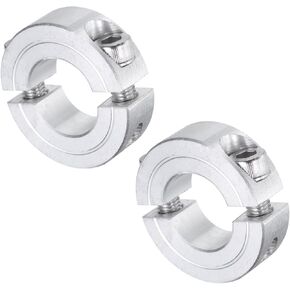 uxcell 2pcs Double Split Clamp-On Shaft Collar for 3/4" Shaft, Two-Piece Clamping Collar, 1-1/2" OD, 1/2" Thickness, Aluminum Alloy Set Screw Split Collar Clamp