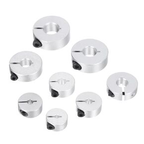 uxcell 8pcs Single Split Shaft Collar Set 3mm 4mm 5mm 6mm 8mm 9mm 11mm 12mm Bore Drill Stop Collar Set, Aluminum Alloy Set Screw Split Clamping Collars