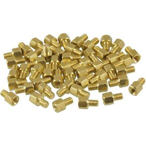 YXQ 100Pcs M3x5mm Male to M3 Female Brass Spacer Standoff Hexagonal Screw,10mm Total Length