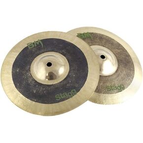 Stagg BM-HR10 10-Inch Black Metal Rock Hi-Hat Cymbals, Black, Bronze
