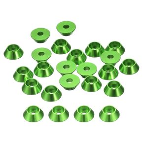 uxcell M6 Cone Cup Countersunk Washers, 20 Pcs Anodized Aluminum Gaskets Cup Head Washer Gasket, Cup Screw Counterbore Gasket for Mechanical Accessories Parts, Black
