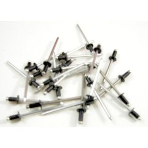 (25 Pack) 1/8" X 1/8" Aluminum Rivets with Black Finish