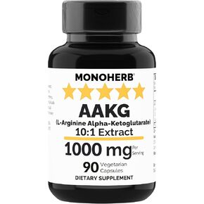 AAKG - L-Arginine Alpha-Ketoglutarate - 1000 mg - 90 Vegetarian Capsules