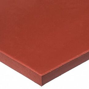 Rubber Sheet, Silicone, Rubber Width 24 in, Rubber Length 12 in, Rubber Thickness 3/32 in, 30A, Plain Backing