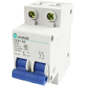 Uxcell DZ47-63 35 مم DIN السكك الحديدية قواطع دوائر 2-Pole AC 230V 400V 10A